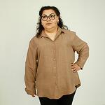 Бежова риза с нагъващ се ръкав