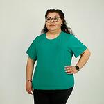 Зелена тениска с кръгло деколте