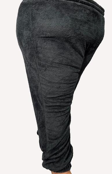 Дамско плюшено долнище - черно