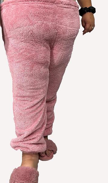 Дамско плюшено долнище - розово