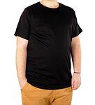 Черна тениска с кръгло деколте