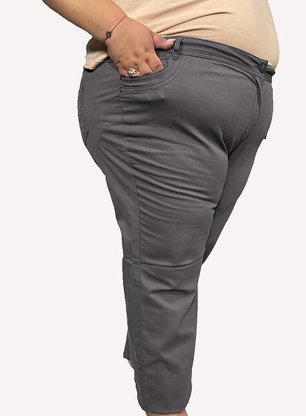 Дамски панталон с ластик - сив