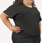 Черна тениска с обло деколте