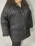 Черно есенно яке с качулка - ефект ромб