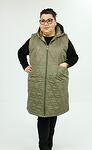Дълга зелена грейка с качулка