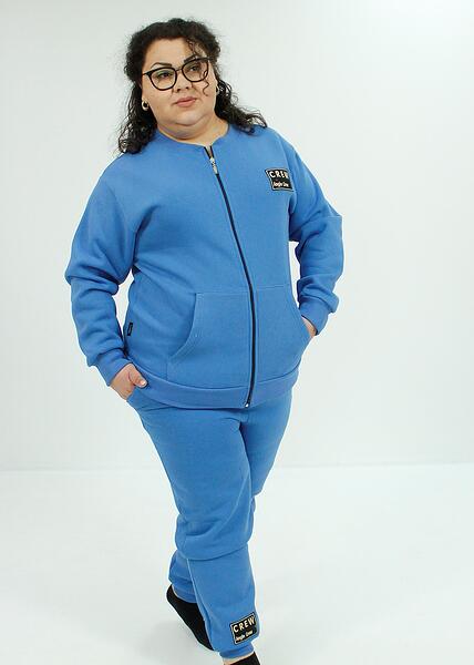 Дамски ватиран спортен екип от две части в син цвят CREW