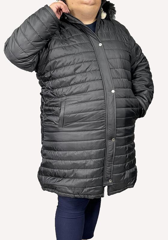 Дълго яке с качулка - черно