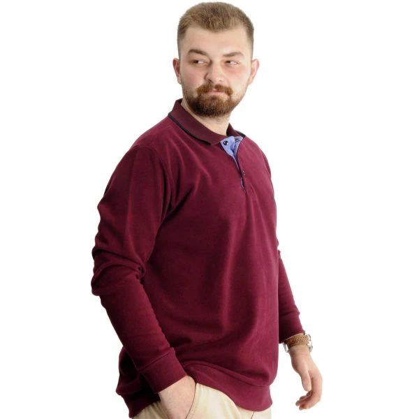 Бордо блуза с яка и копчета