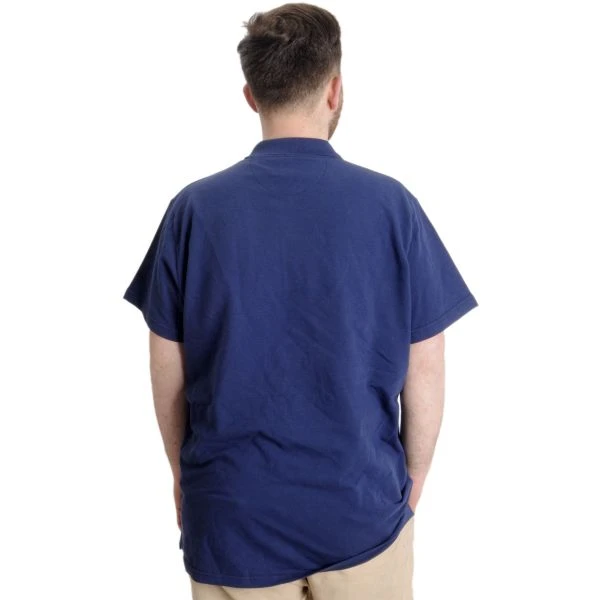 Тъмносиня тениска с яка и цип