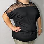 Черна блуза с дантела - мрежа