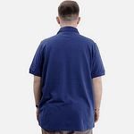 Синя тениска с яка и джоб