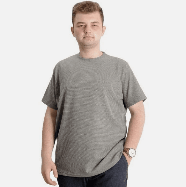 Вафлена тениска без яка - зелена