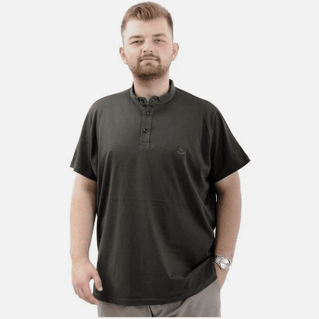 Масленозелена тениска с поло яка