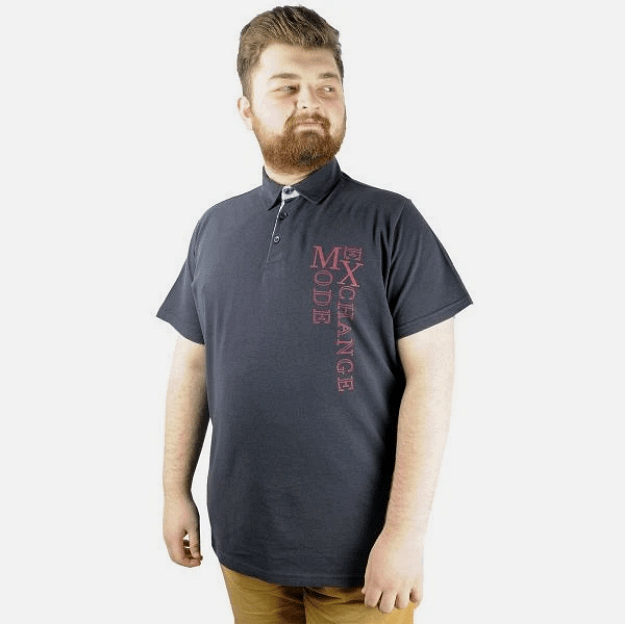 Блуза поло с къс ръкав - тъмносиня