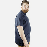 Блуза поло с къс ръкав - тъмносиня