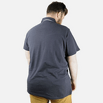 Блуза поло с къс ръкав - тъмносиня