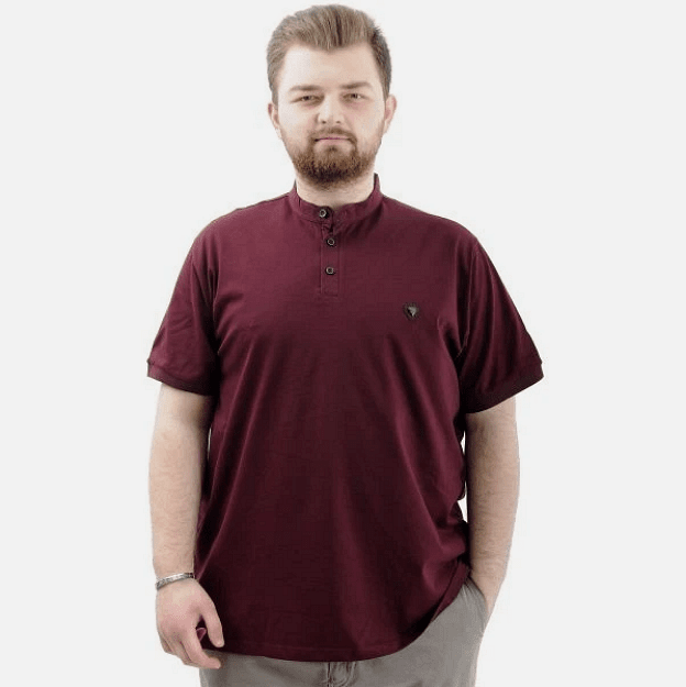 Бордо тениска с поло яка