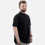 Черна тениска с поло яка