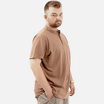 Тъмнобежова тениска с поло яка