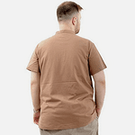 Тъмнобежова тениска с поло яка