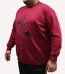 Бордо спорта блуза с черен принт