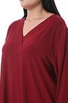 Блуза с V-образно деколте - бордо