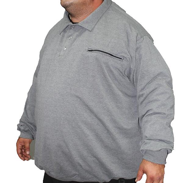 Сива блуза с яка и джоб