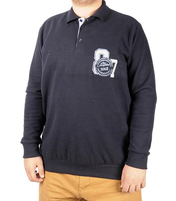 Блуза с яка "Los Angeles", тъмносиня