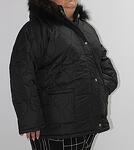 Черно зимно яке с ефект спирали