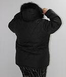 Черно зимно яке с ефект спирали