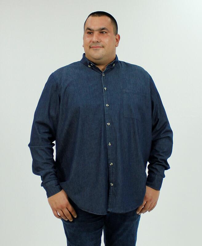 Мъжка дънкова риза, тъмносиня