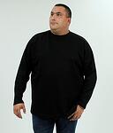 Черна вафлена блуза с дълъг ръкав,100% памук