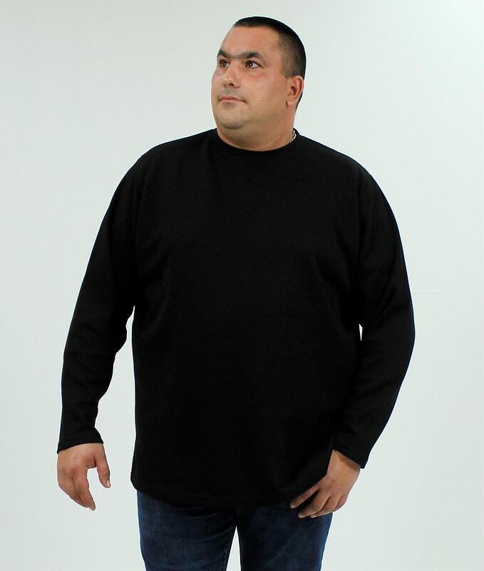 Черна вафлена блуза с дълъг ръкав,100% памук