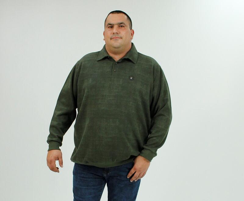 Маслено зелена блуза с яка и копчета