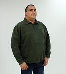 Маслено зелена блуза с яка и копчета