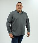 Вафлена блуза с яка и копчета