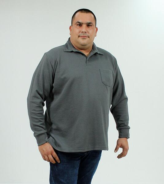 Вафлена блуза с яка и копчета