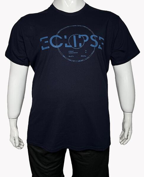 Тениска голям размер - тъмно синя "Eclipse"