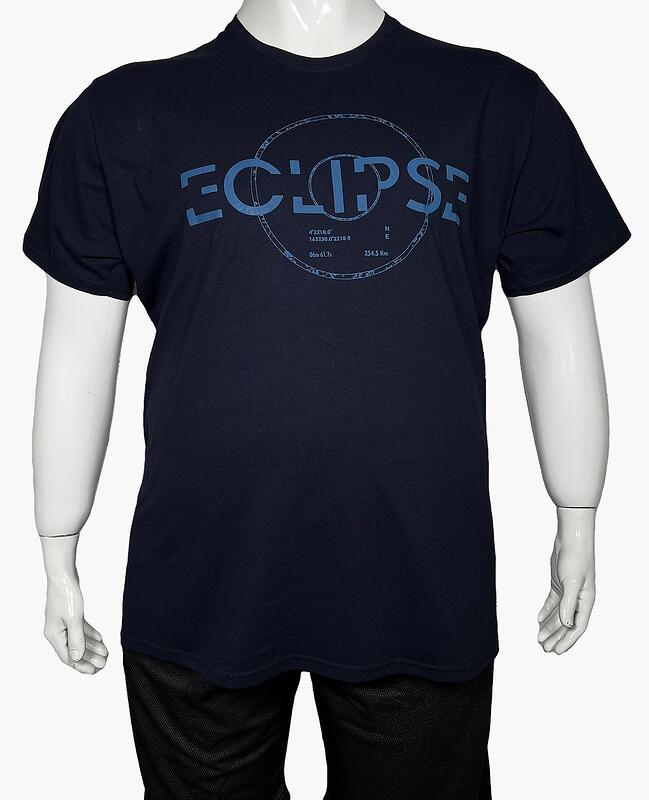 Тениска голям размер - тъмно синя "Eclipse"