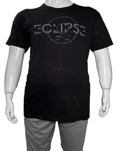 Тениска голям размер - черна "Eclipse"