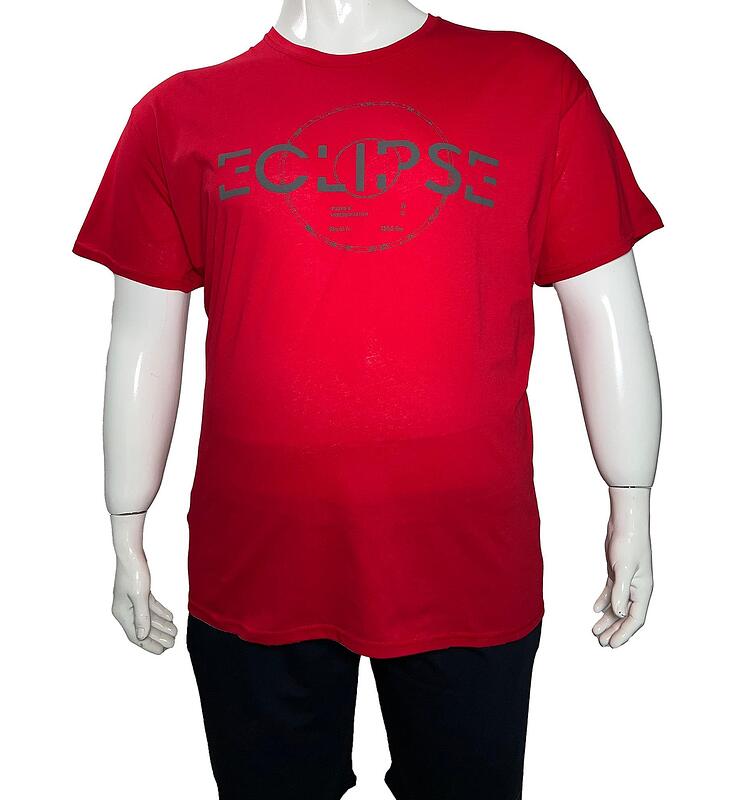 Тениска голям размер - червена "Eclipse"