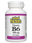 Natural Factors / НАТУРАЛ ФАКТОРС ВИТАМИН B6 100 мг таблетки Х 90
