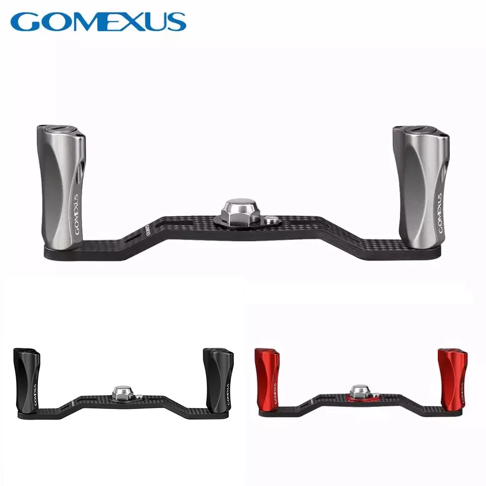 GOMEXUS Carbon Fiber Double Power Handle Titanium Knob 95mm for Daiwa,  Shimano and other reels