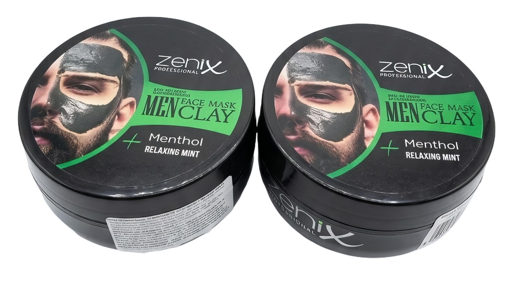 Промо пакет 2 бр. маска за лице с Глина и Ментол за мъже Zenix 350г