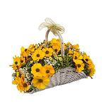 Аранжировка кошница с жълти цветя NEW WISH
