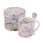 Чаша за кафе/чай с лъжичка - колекция БЕЛИ РОЗИ, 952361