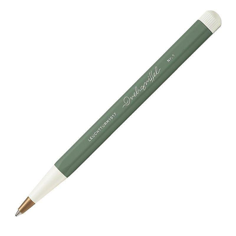 Химикалка Leuchtturm1917 Drehgriffel Smooth Colors Collection Olive, черен гел пълнител