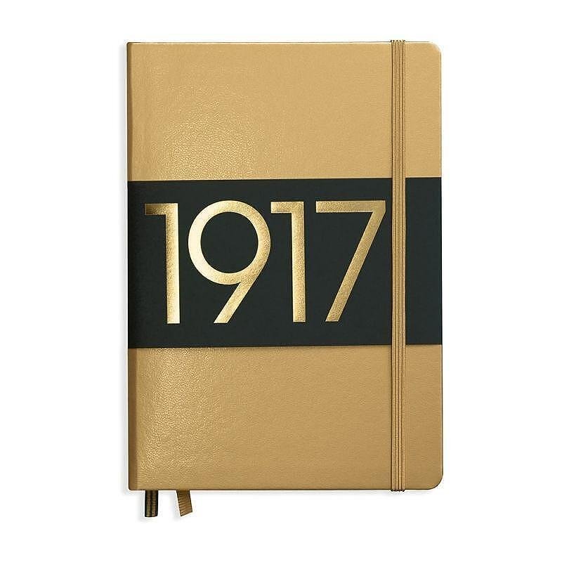 Тефтер А5 Leuchtturm1917 Notebook Metallic Edition Gold, твърди корици, на редове