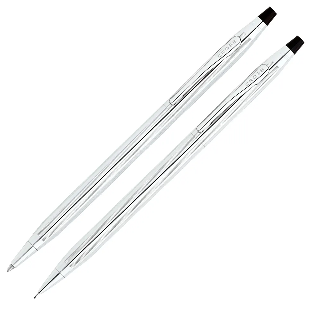 Комплект химикалка и автоматичен молив Cross Classic Century Lustrous Chrome