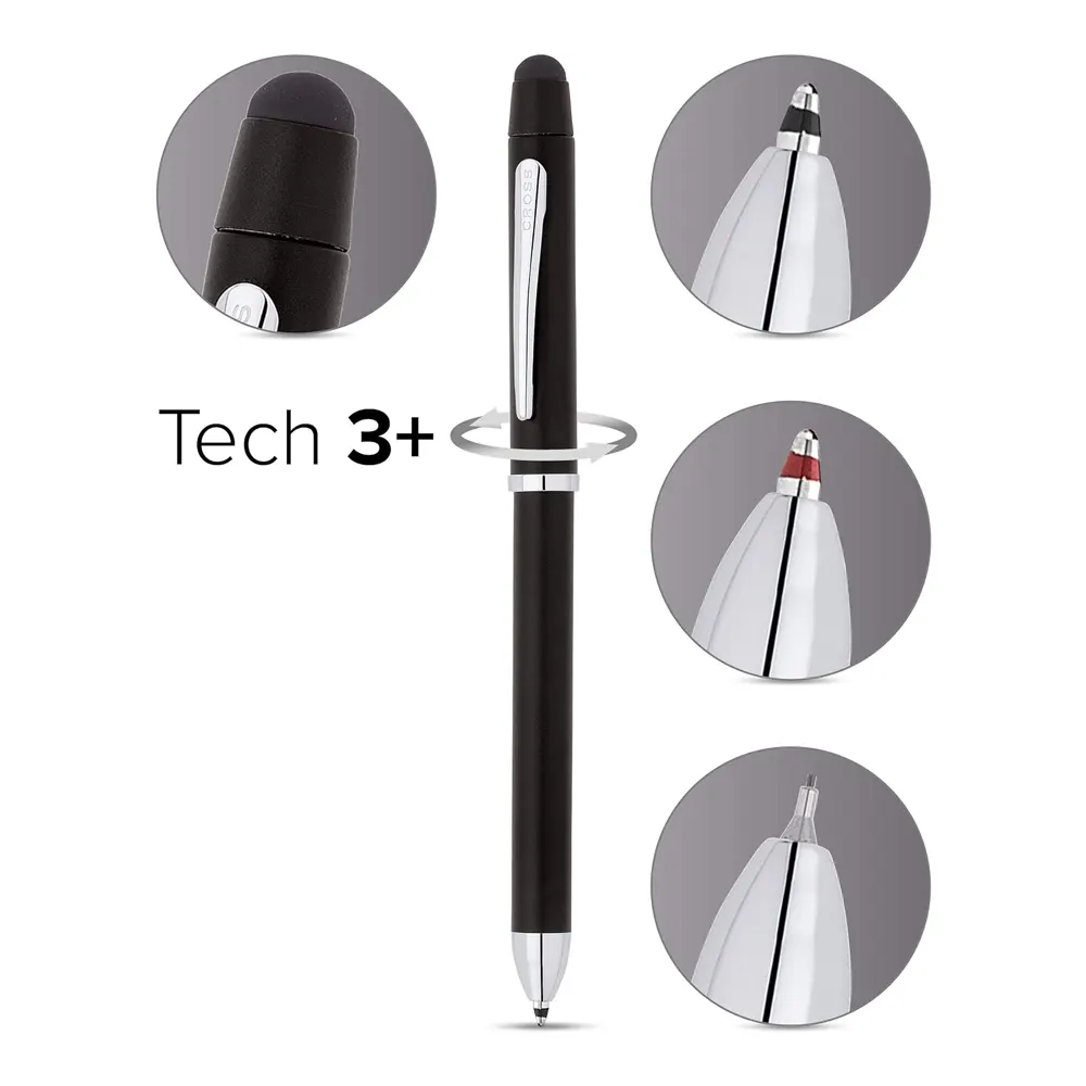 Мултифункционален пишещ инструмент Cross Tech3 - Black Chrome, със стилус - 2